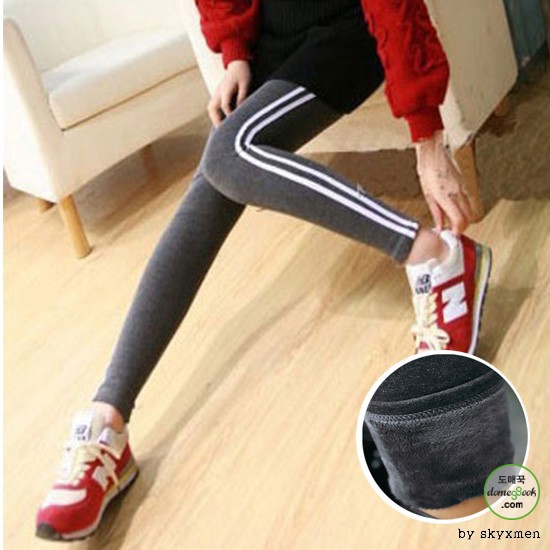 Side stripe leggings/Mink leggings/Fluffy leggings/Wool leggings