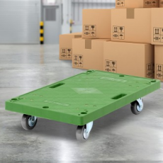 Square gray rubber heavy duty mobile tow truck cart for transporting carts