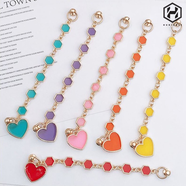 [Hunicase] Heart Glass Hand Keyring Strap All Cell Phone Accessories Cell Phone Strap